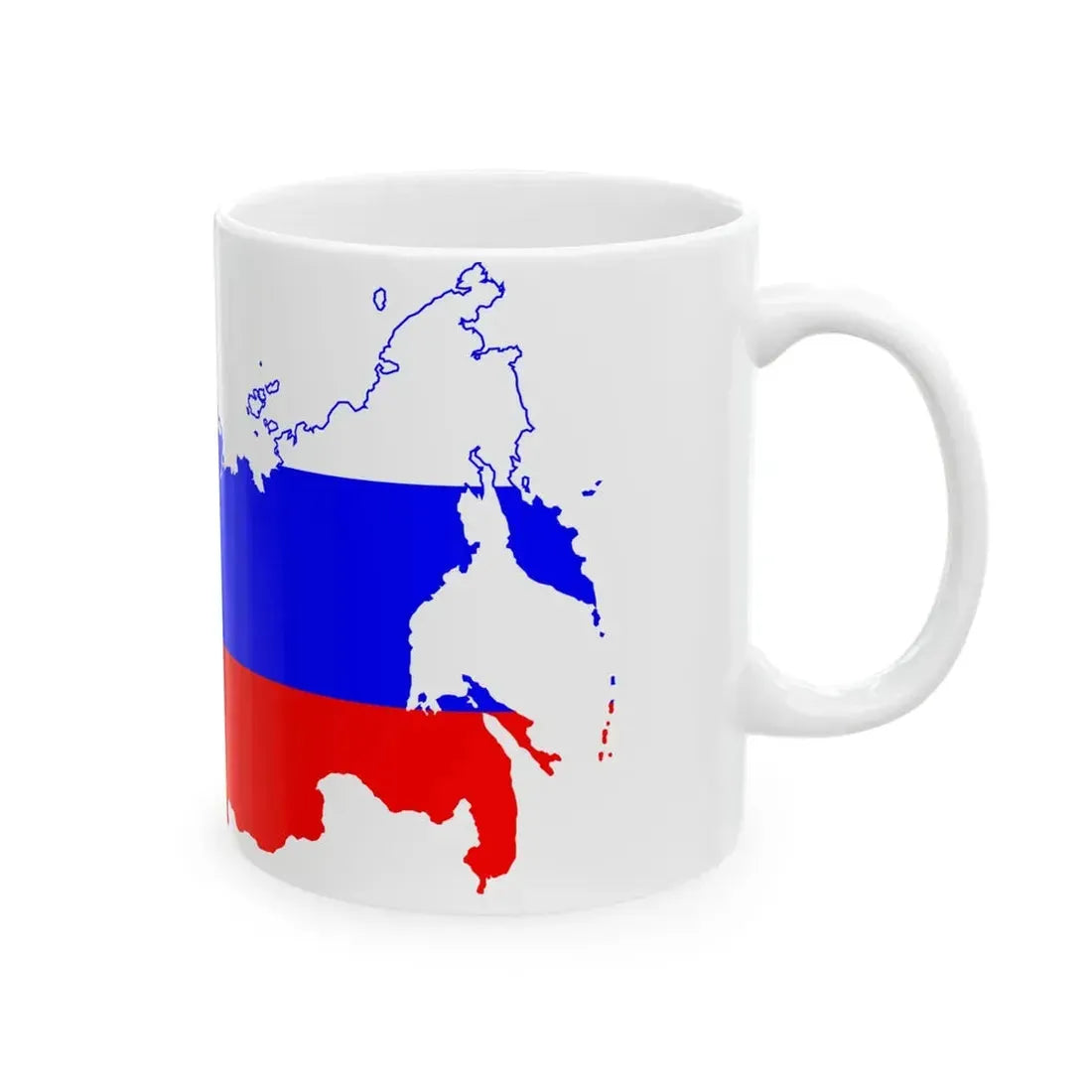 Flag-map of Russia-edit (Russia) White Coffee Mug - Go Mug Yourself