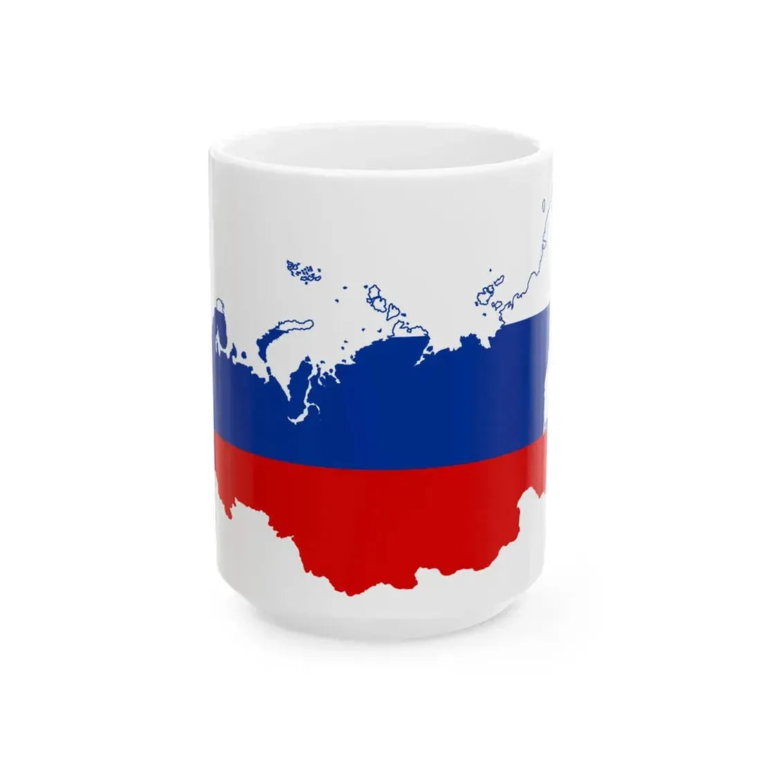 Flag-map of Russia (Russia) White Coffee Mug 15oz - Go Mug Yourself