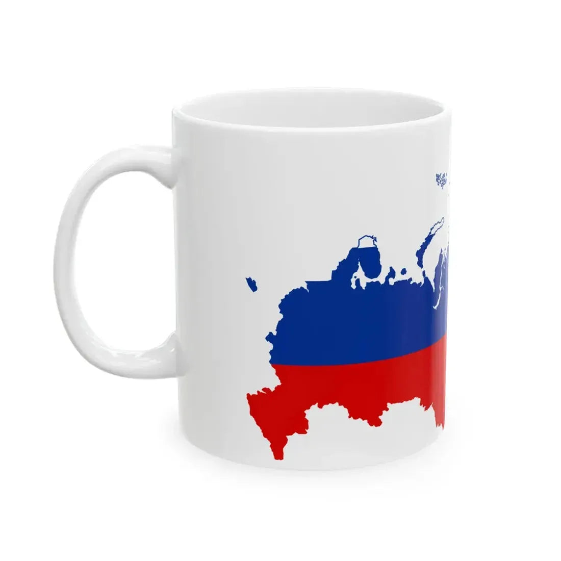 Flag-map of Russia (Russia) White Coffee Mug - Go Mug Yourself