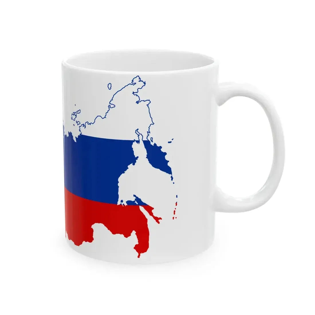 Flag-map of Russia (Russia) White Coffee Mug - Go Mug Yourself