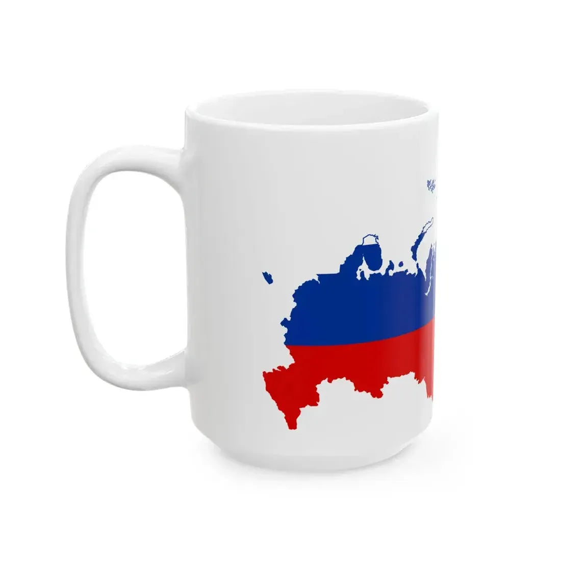 Flag-map of Russia (Russia) White Coffee Mug - Go Mug Yourself