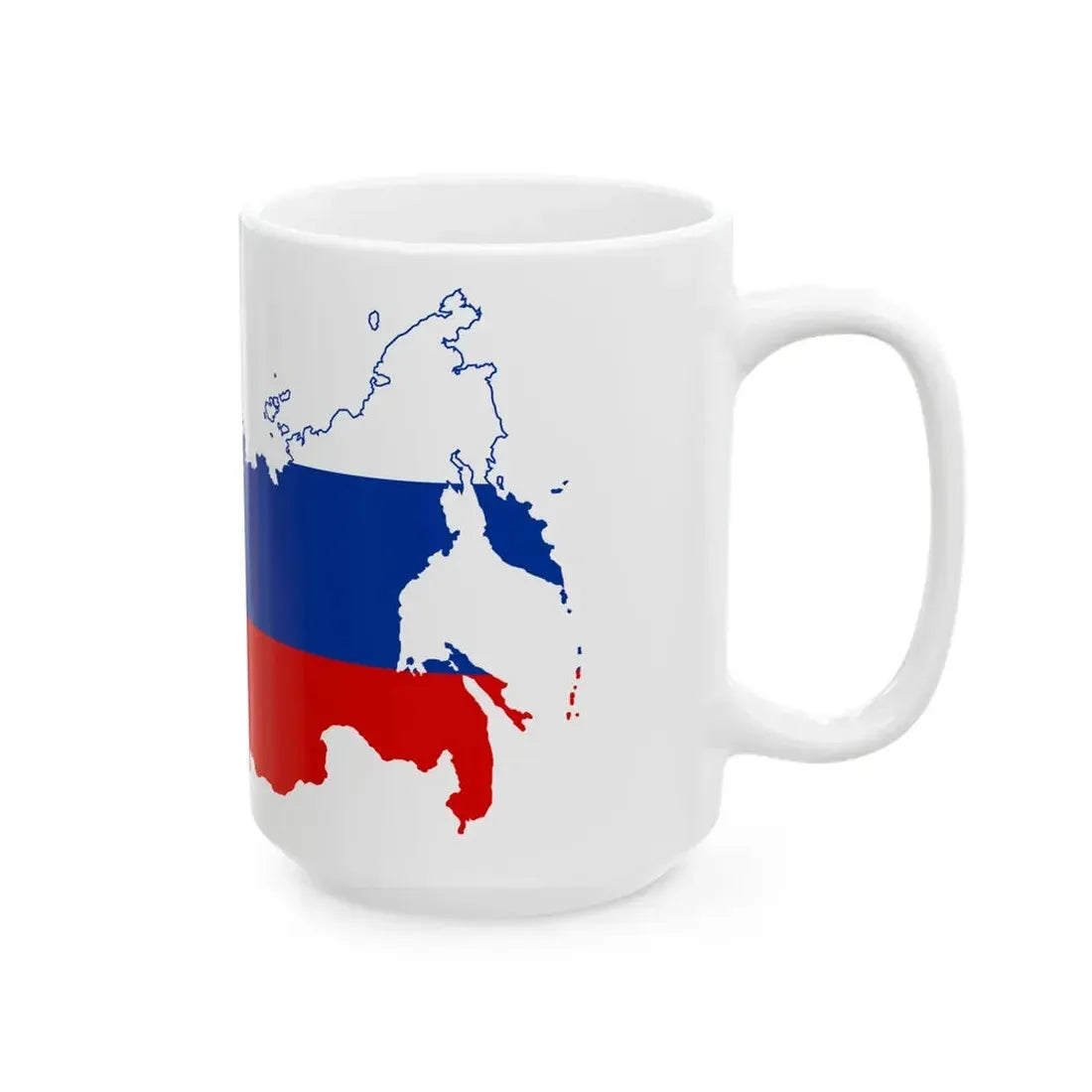 Flag-map of Russia (Russia) White Coffee Mug - Go Mug Yourself
