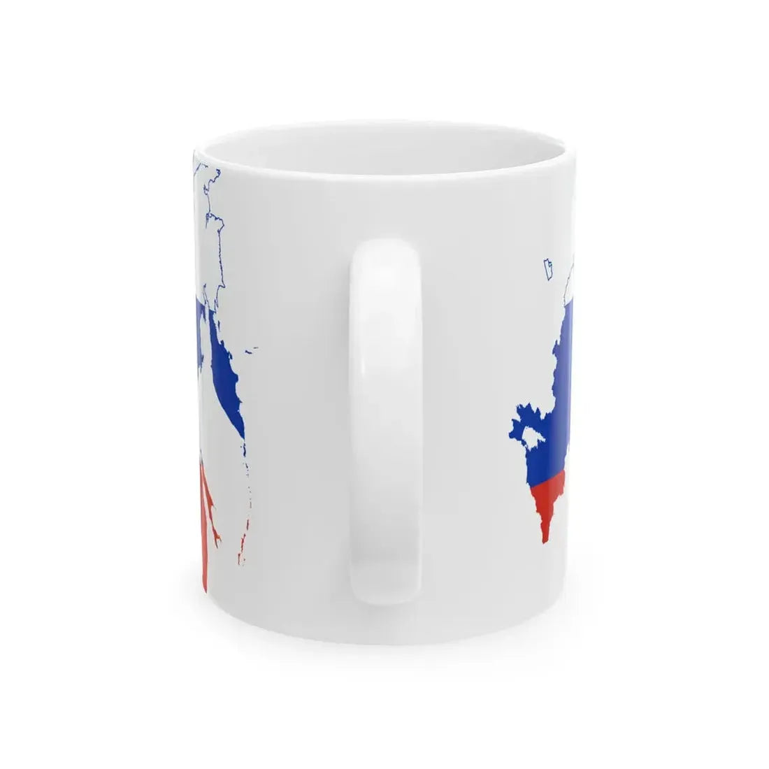Flag-map of Russia version 2 (Russia) White Coffee Mug - Go Mug Yourself