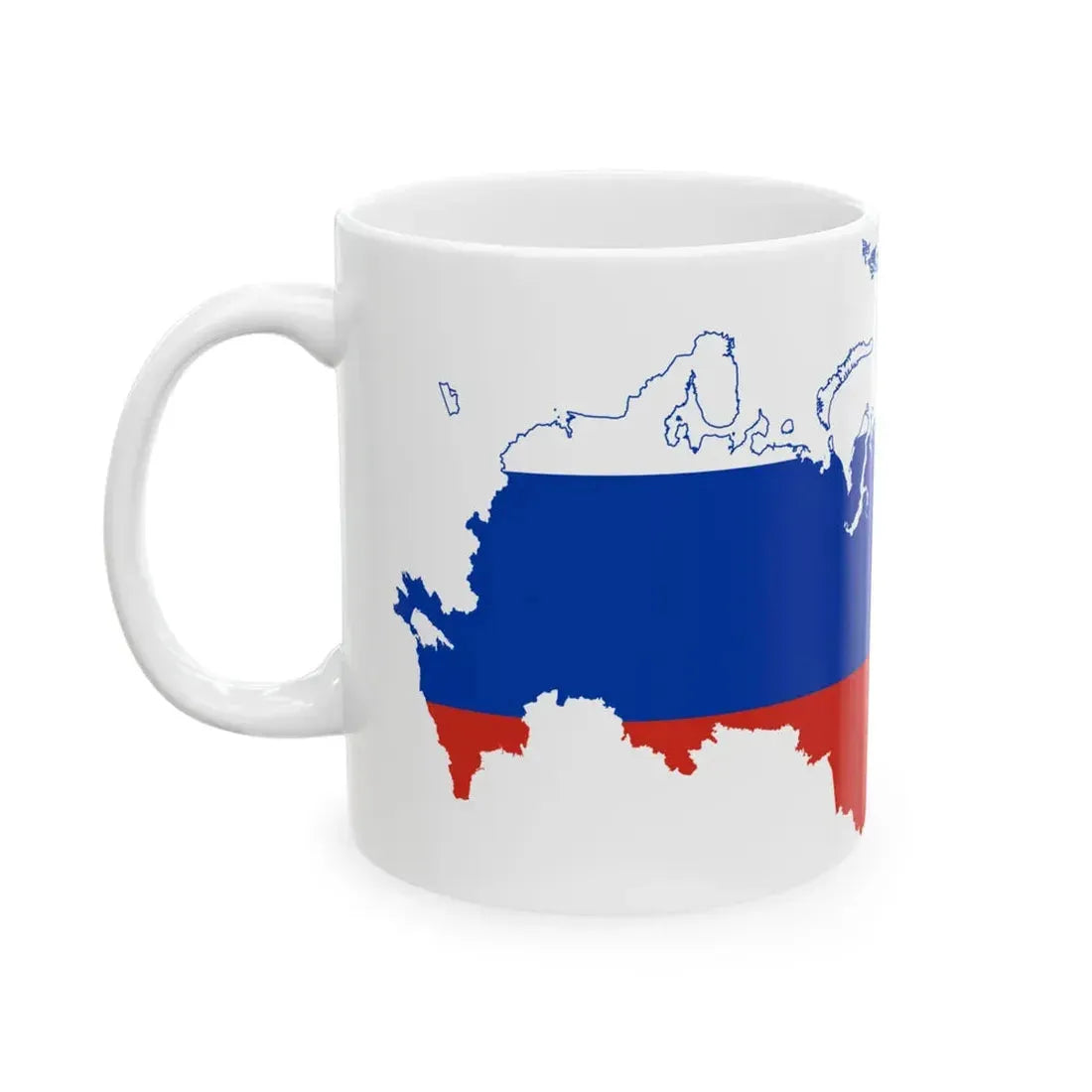 Flag-map of Russia version 2 (Russia) White Coffee Mug - Go Mug Yourself