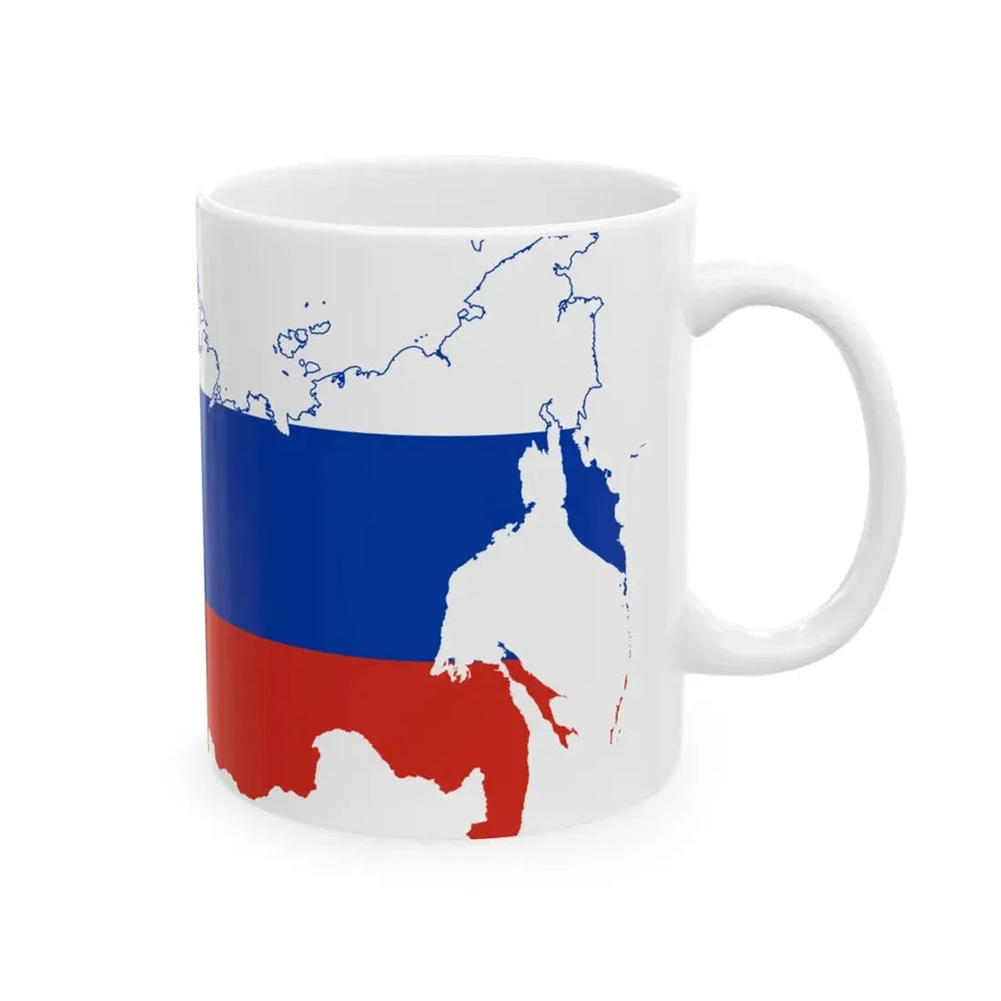 Flag-map of Russia version 2 (Russia) White Coffee Mug - Go Mug Yourself
