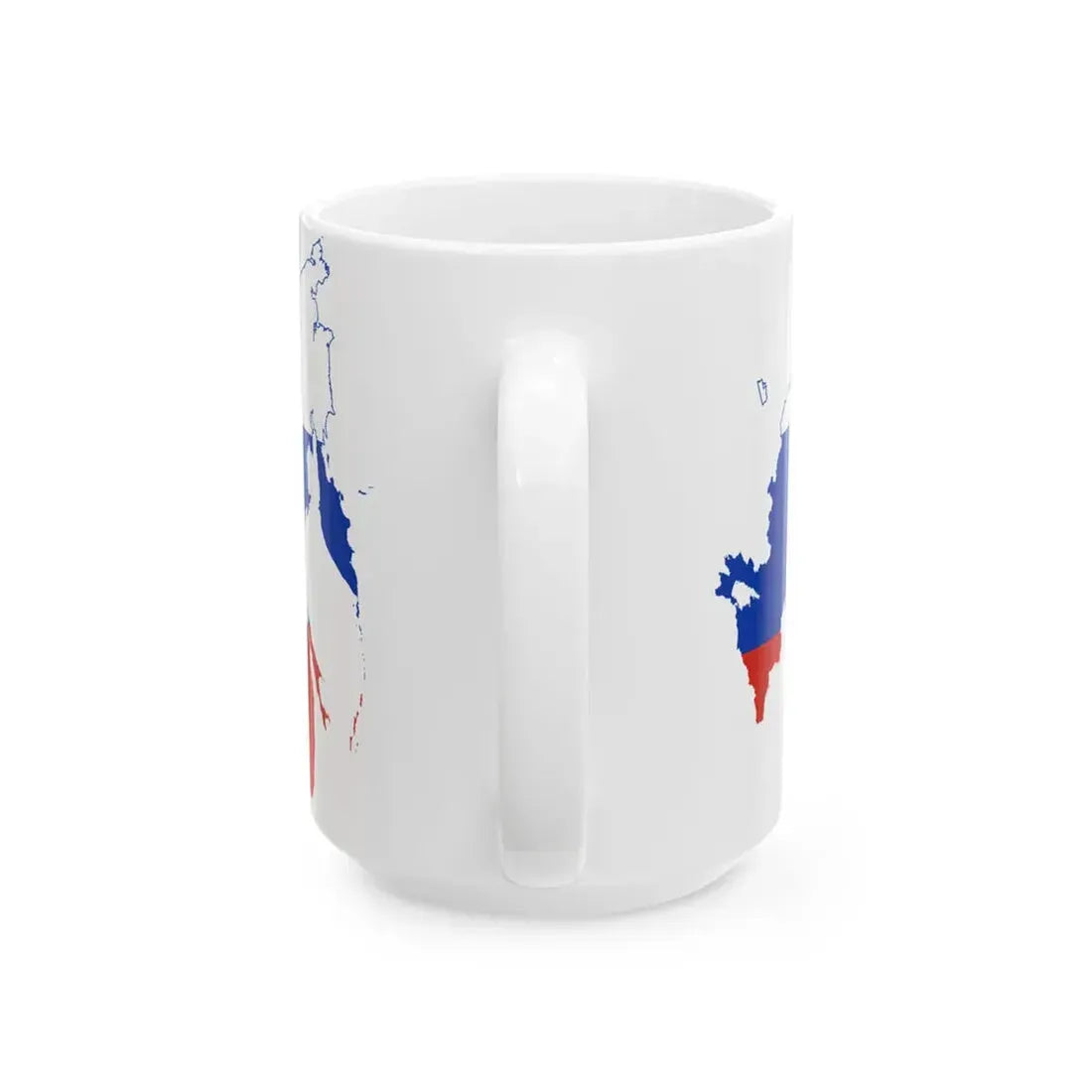 Flag-map of Russia version 2 (Russia) White Coffee Mug - Go Mug Yourself