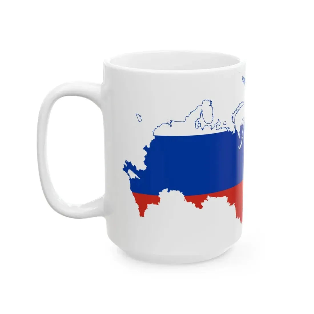 Flag-map of Russia version 2 (Russia) White Coffee Mug - Go Mug Yourself