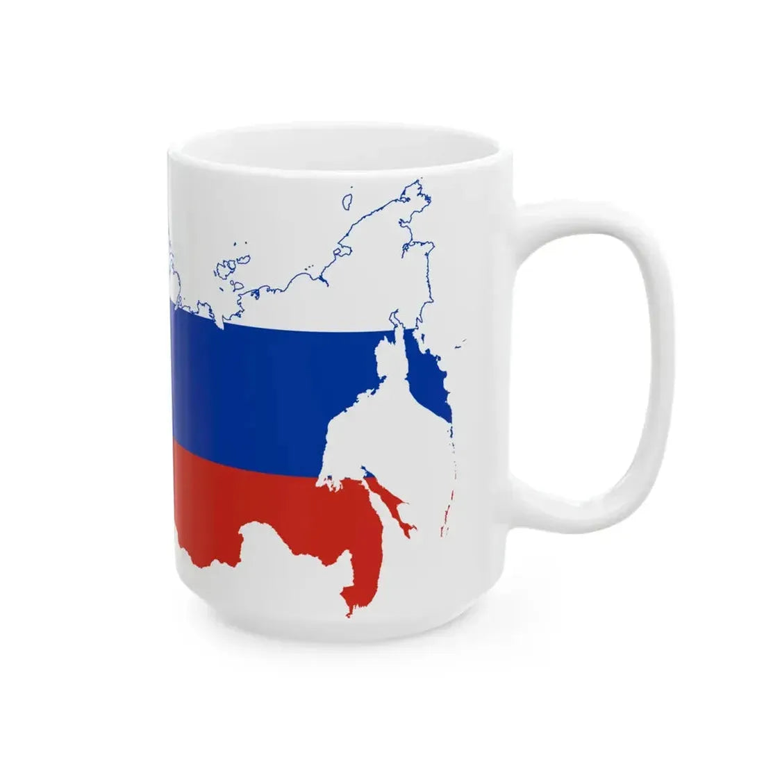 Flag-map of Russia version 2 (Russia) White Coffee Mug - Go Mug Yourself