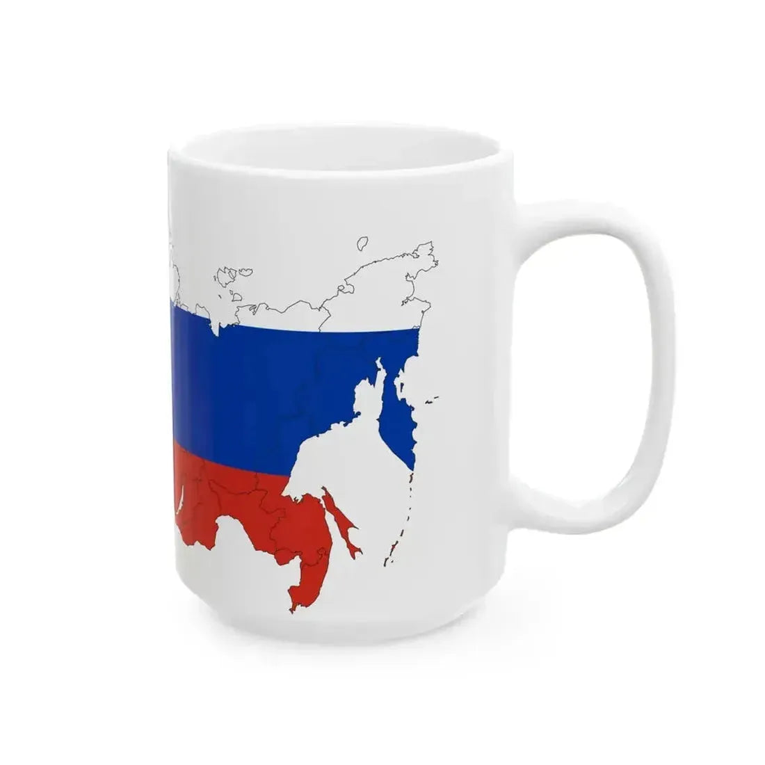 Flag map of Russia with federal subjects 2014-2022 (Russia) White Coffee Mug - Go Mug Yourself