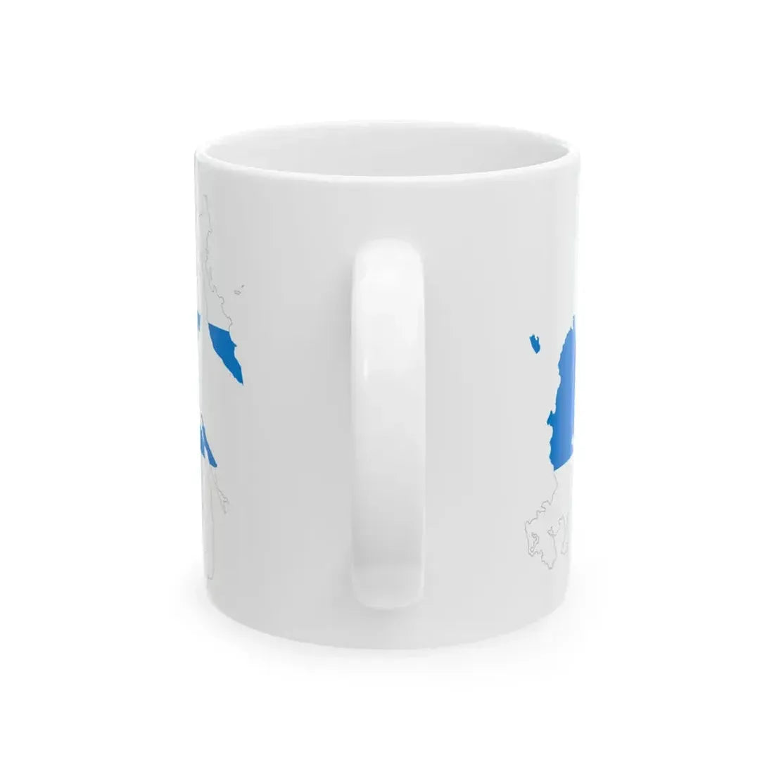 Flag-map of Russia without Autonomous Okrugs and Republics white-blue-white flag (Russia) White Coffee Mug - Go Mug Yourself