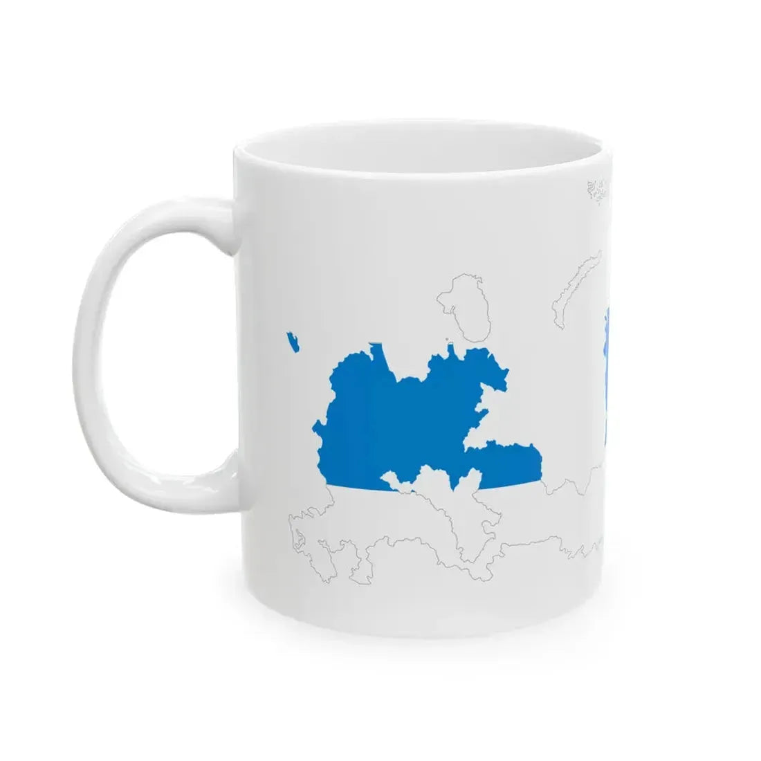 Flag-map of Russia without Autonomous Okrugs and Republics white-blue-white flag (Russia) White Coffee Mug - Go Mug Yourself