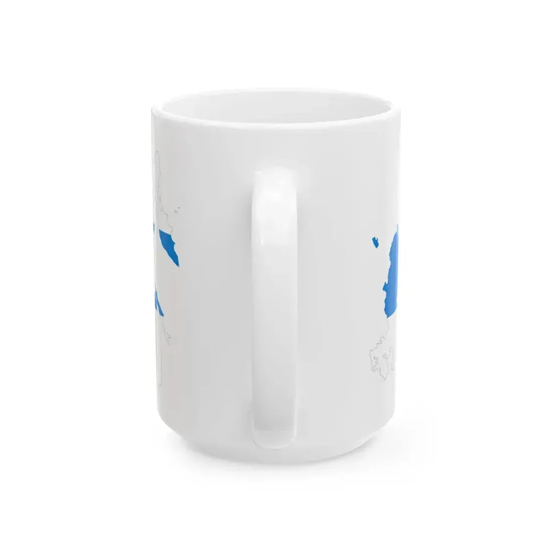 Flag-map of Russia without Autonomous Okrugs and Republics white-blue-white flag (Russia) White Coffee Mug - Go Mug Yourself