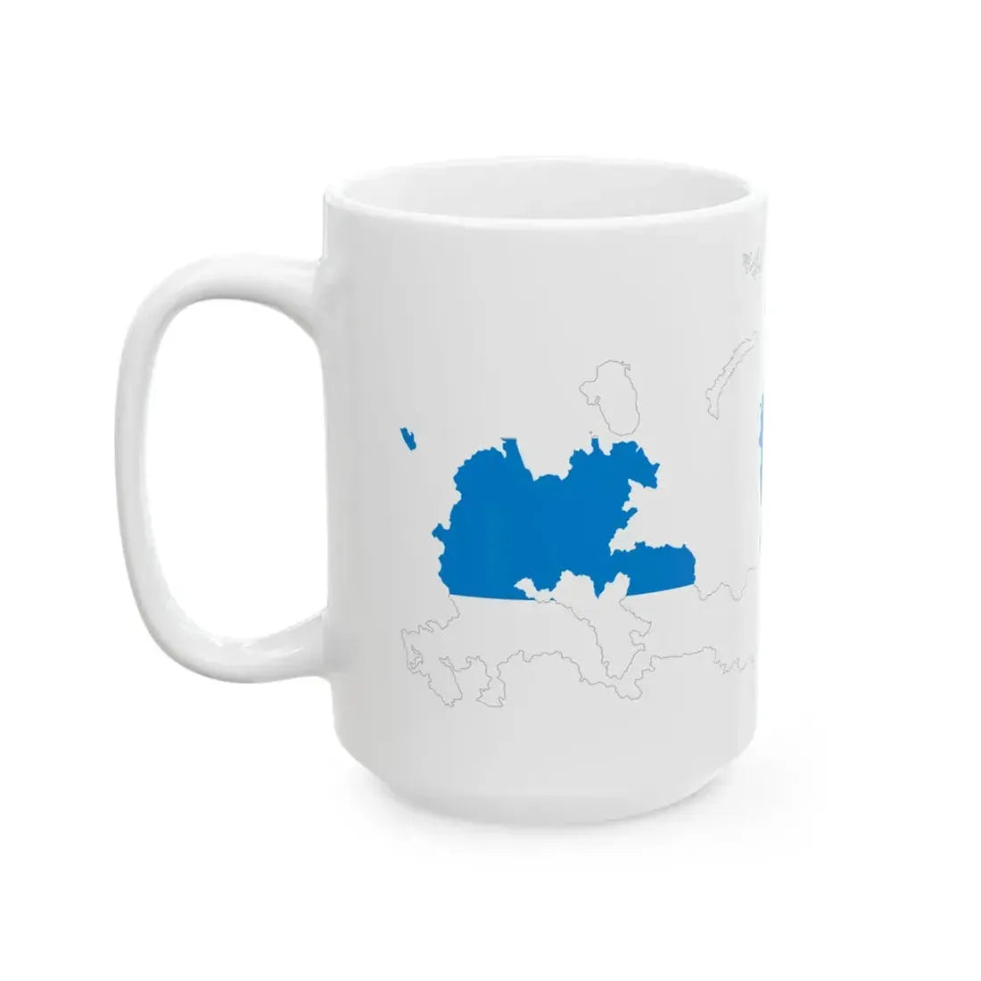 Flag-map of Russia without Autonomous Okrugs and Republics white-blue-white flag (Russia) White Coffee Mug - Go Mug Yourself