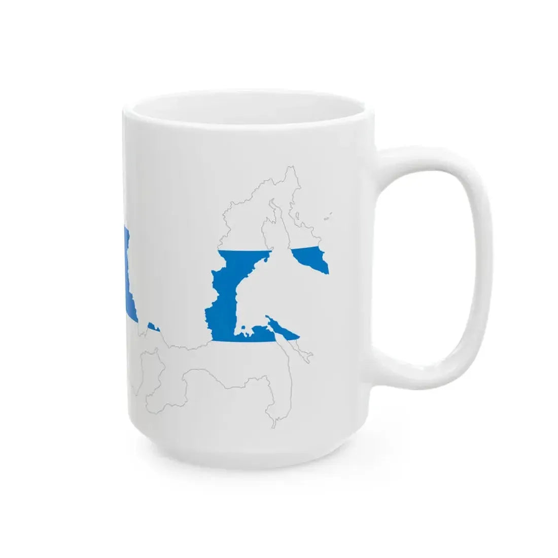 Flag-map of Russia without Autonomous Okrugs and Republics white-blue-white flag (Russia) White Coffee Mug - Go Mug Yourself