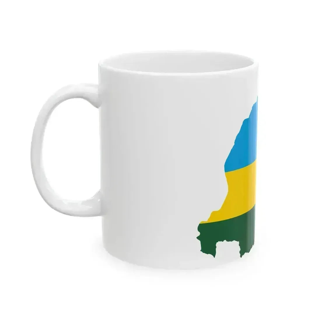 Flag map of Rwanda (Rwanda) White Coffee Mug - Go Mug Yourself