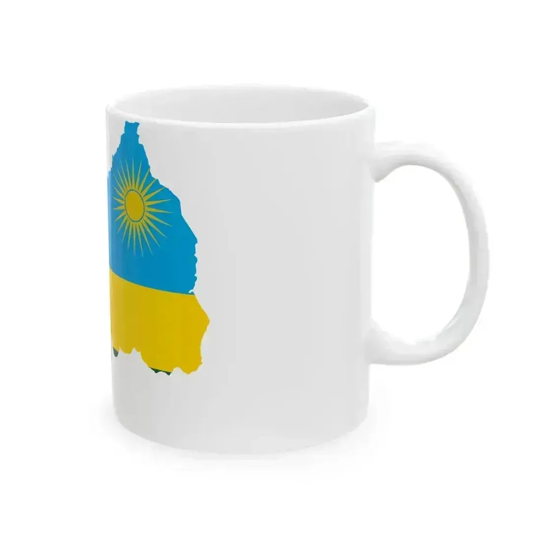Flag map of Rwanda (Rwanda) White Coffee Mug - Go Mug Yourself