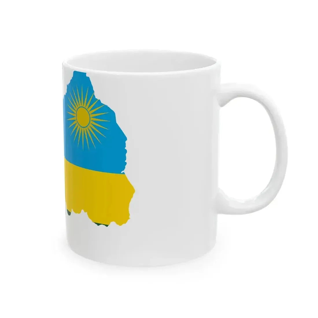 Flag map of Rwanda (Rwanda) White Coffee Mug - Go Mug Yourself