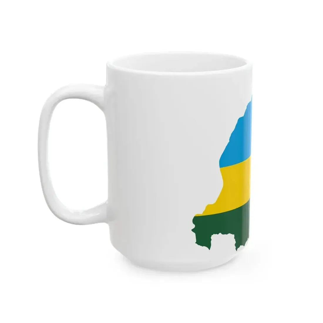 Flag map of Rwanda (Rwanda) White Coffee Mug - Go Mug Yourself
