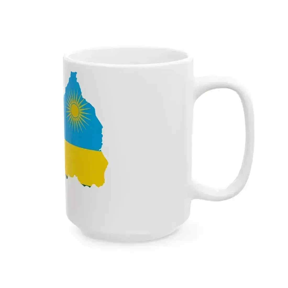 Flag map of Rwanda (Rwanda) White Coffee Mug - Go Mug Yourself