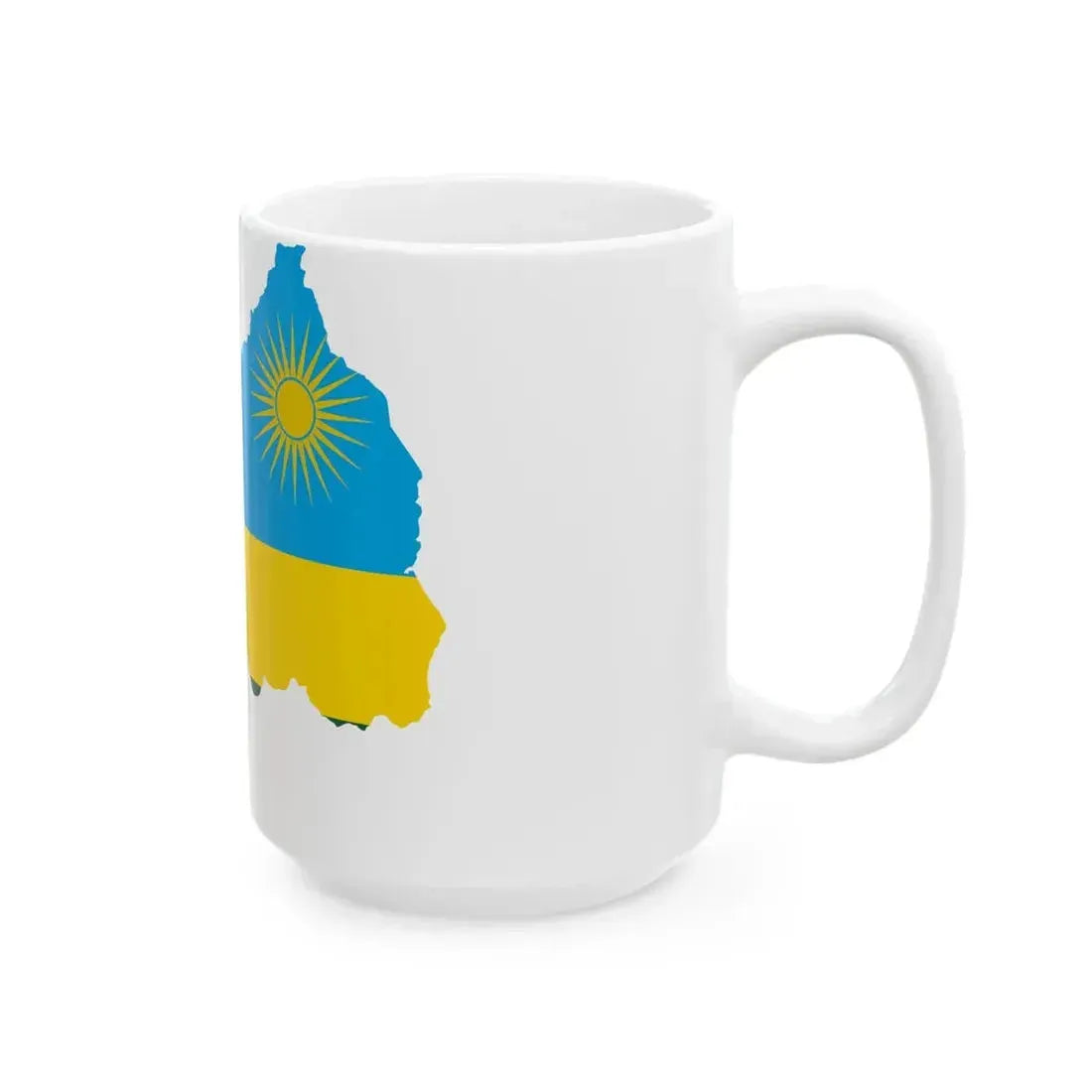 Flag map of Rwanda (Rwanda) White Coffee Mug - Go Mug Yourself