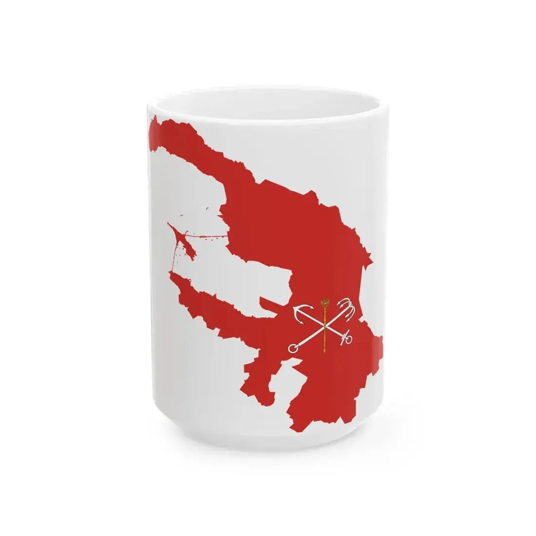 Flag-map of Saint Petersburg (Russia) White Coffee Mug 15oz - Go Mug Yourself