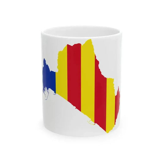 Flag map of Salerno (Italy) White Coffee Mug 11oz - Go Mug Yourself