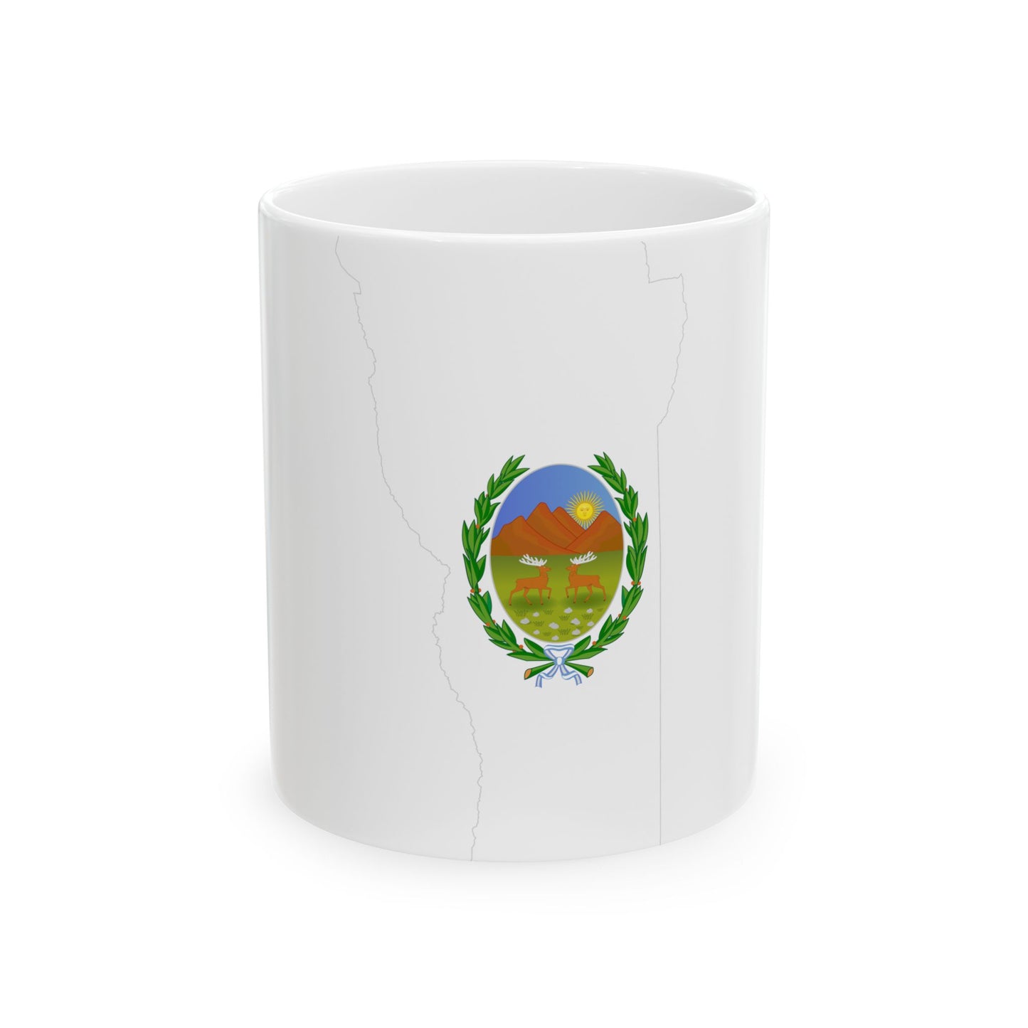 Flag-map of San Luis Province (Argentina) White Coffee Mug-11oz-Go Mug Yourself