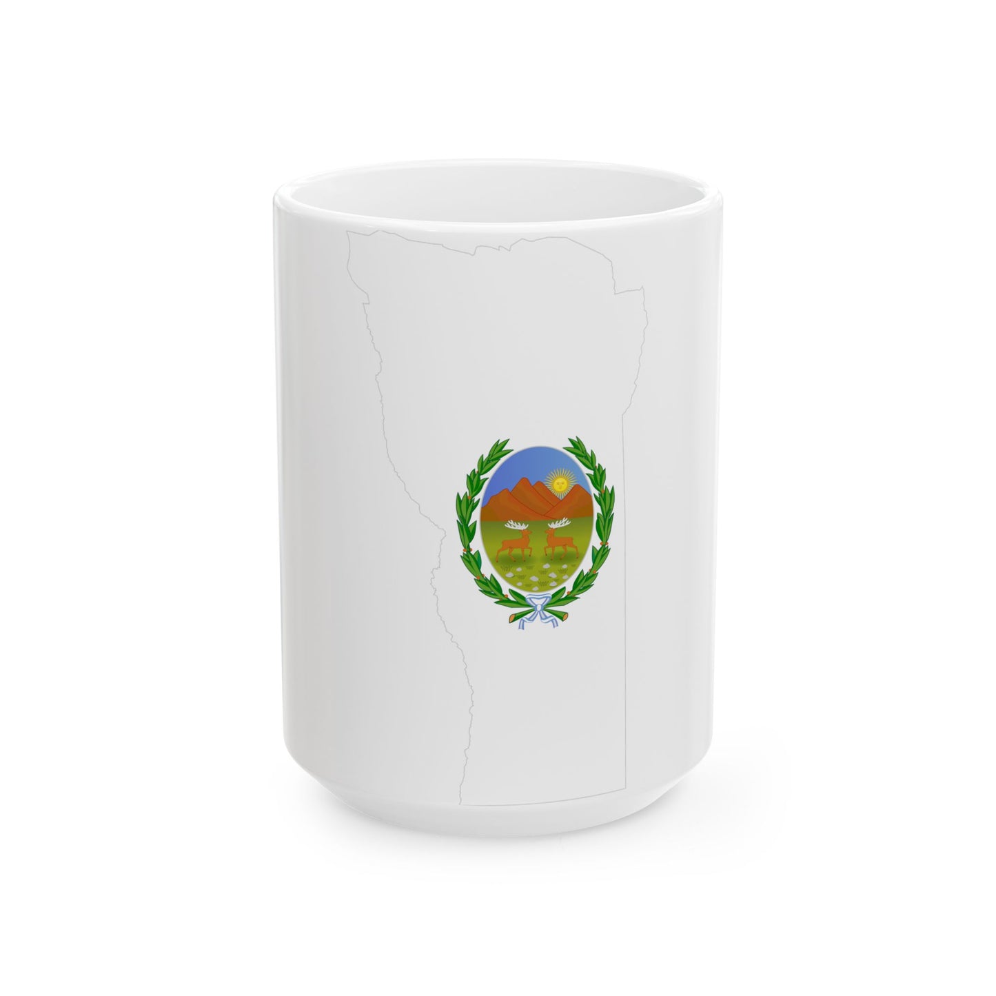 Flag-map of San Luis Province (Argentina) White Coffee Mug-15oz-Go Mug Yourself