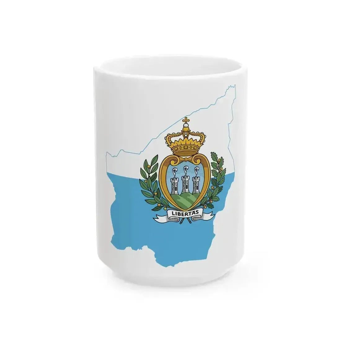 Flag map of San Marino (San Marino) White Coffee Mug 15oz - Go Mug Yourself