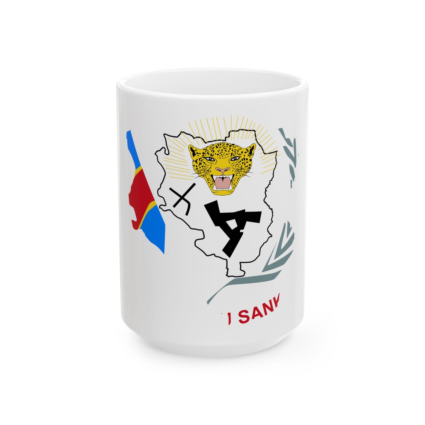 Flag map of Sankuru Province DRC (Congo) White Coffee Mug-15oz-Go Mug Yourself