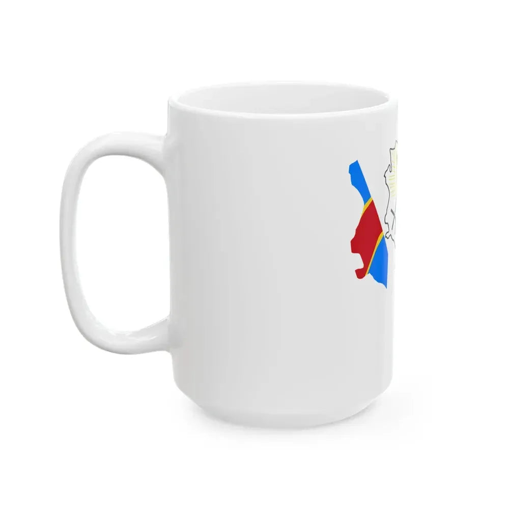 Flag map of Sankuru Province DRC (Congo) White Coffee Mug - Go Mug Yourself