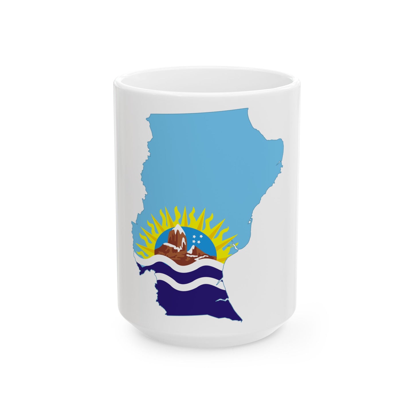 Flag-map of Santa Cruz Province (Argentina) White Coffee Mug-15oz-Go Mug Yourself