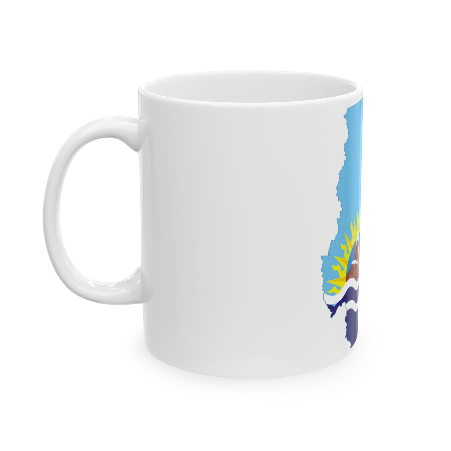Flag-map of Santa Cruz Province (Argentina) White Coffee Mug-Go Mug Yourself