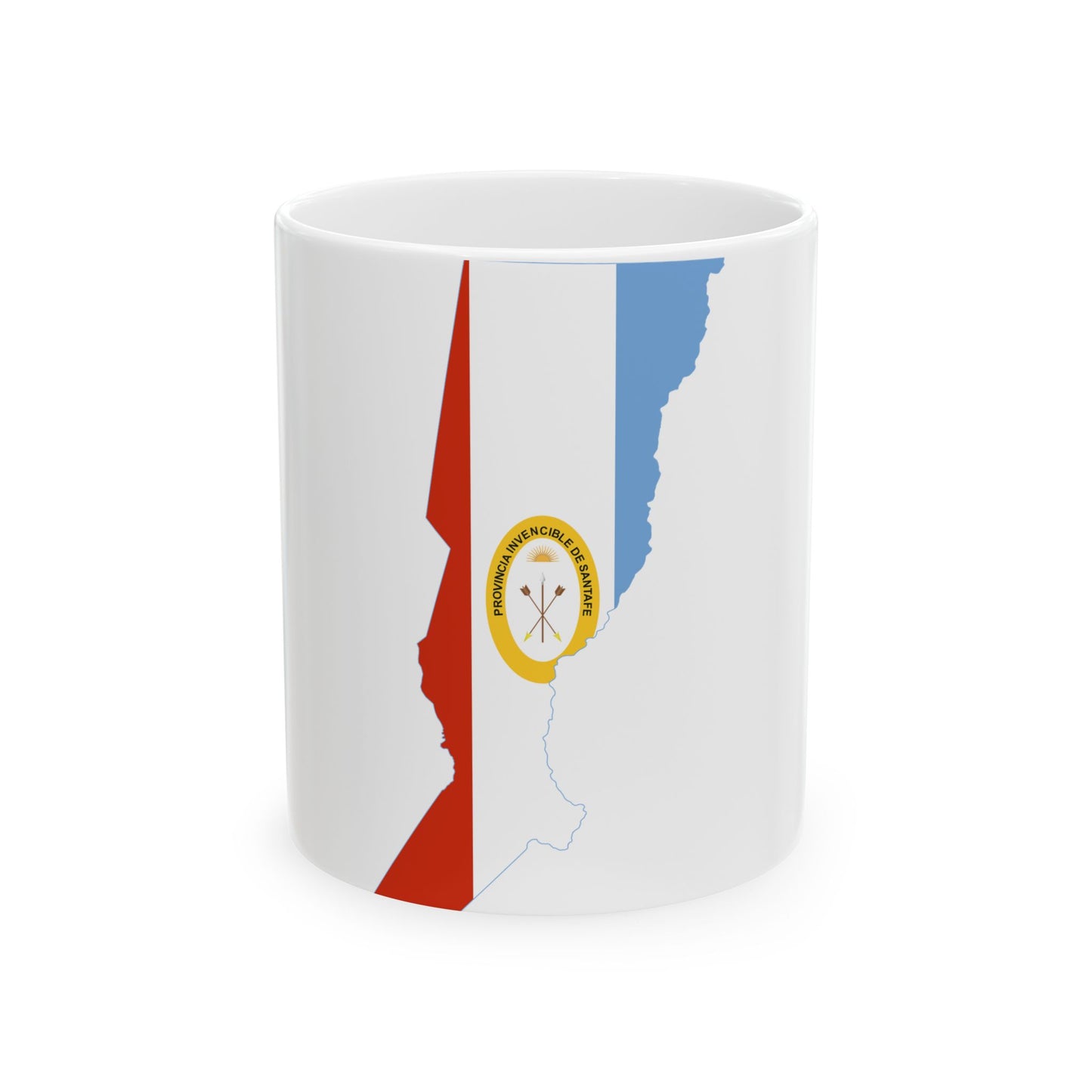 Flag-map of Santa Fe Province (Argentina) White Coffee Mug-11oz-Go Mug Yourself