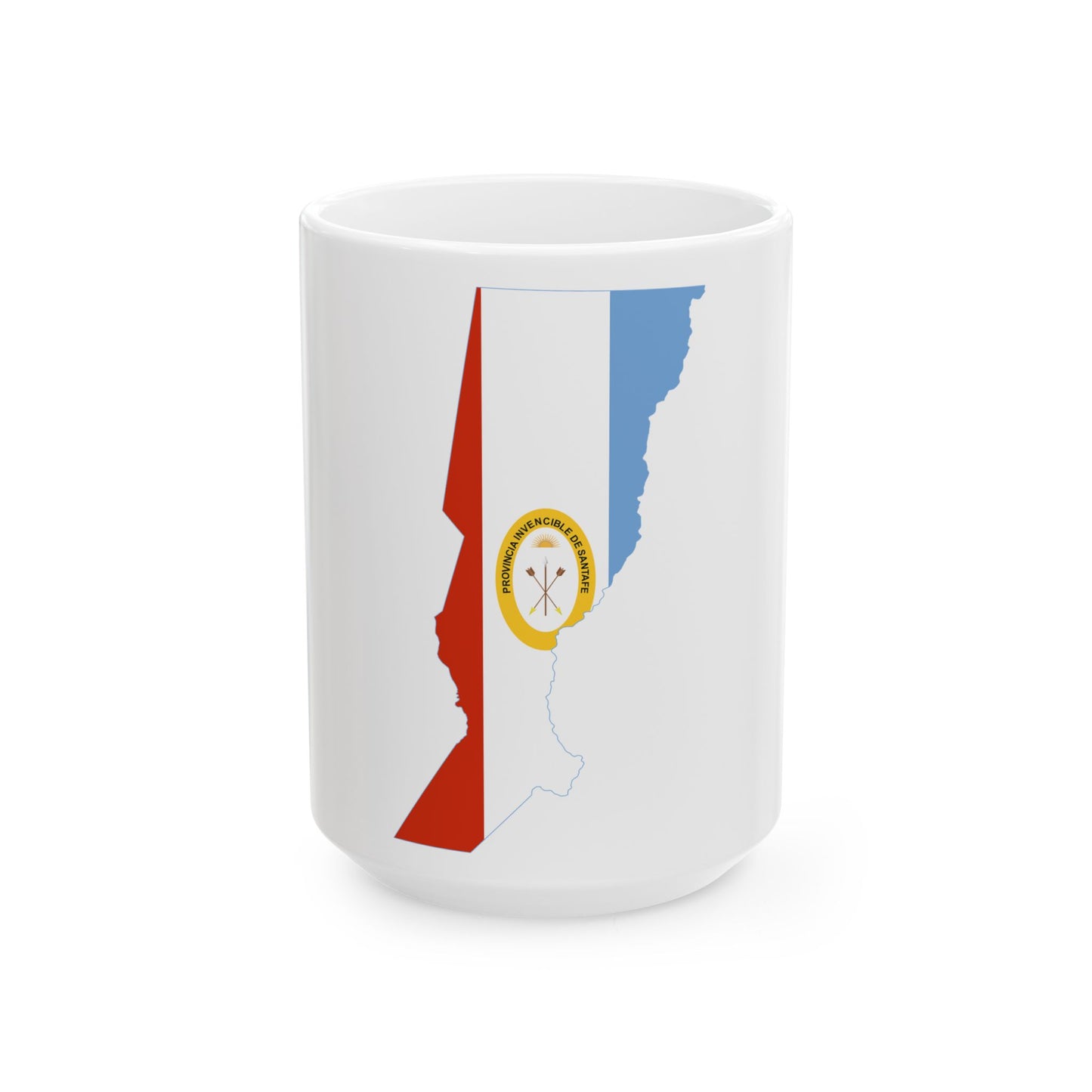 Flag-map of Santa Fe Province (Argentina) White Coffee Mug-15oz-Go Mug Yourself