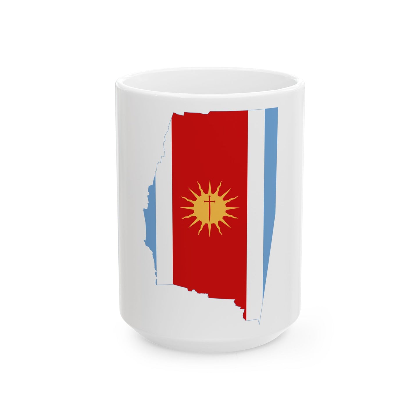 Flag-map of Santiago del Estero Province (Argentina) White Coffee Mug-15oz-Go Mug Yourself