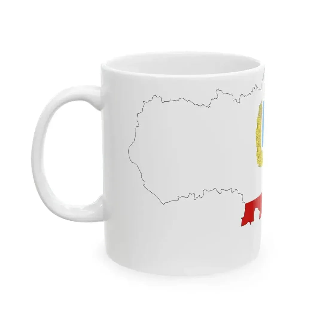 Flag map of Saratov (Russia) White Coffee Mug - Go Mug Yourself