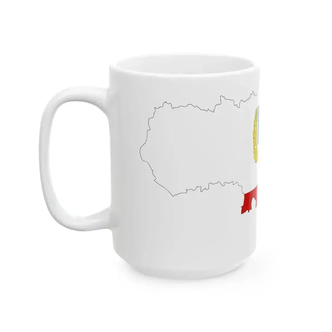 Flag map of Saratov (Russia) White Coffee Mug - Go Mug Yourself