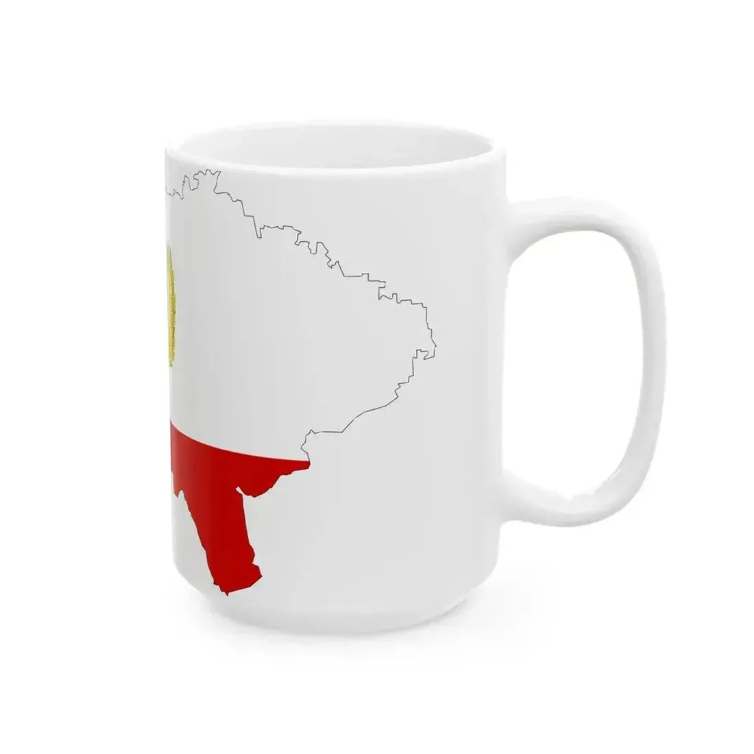 Flag map of Saratov (Russia) White Coffee Mug - Go Mug Yourself