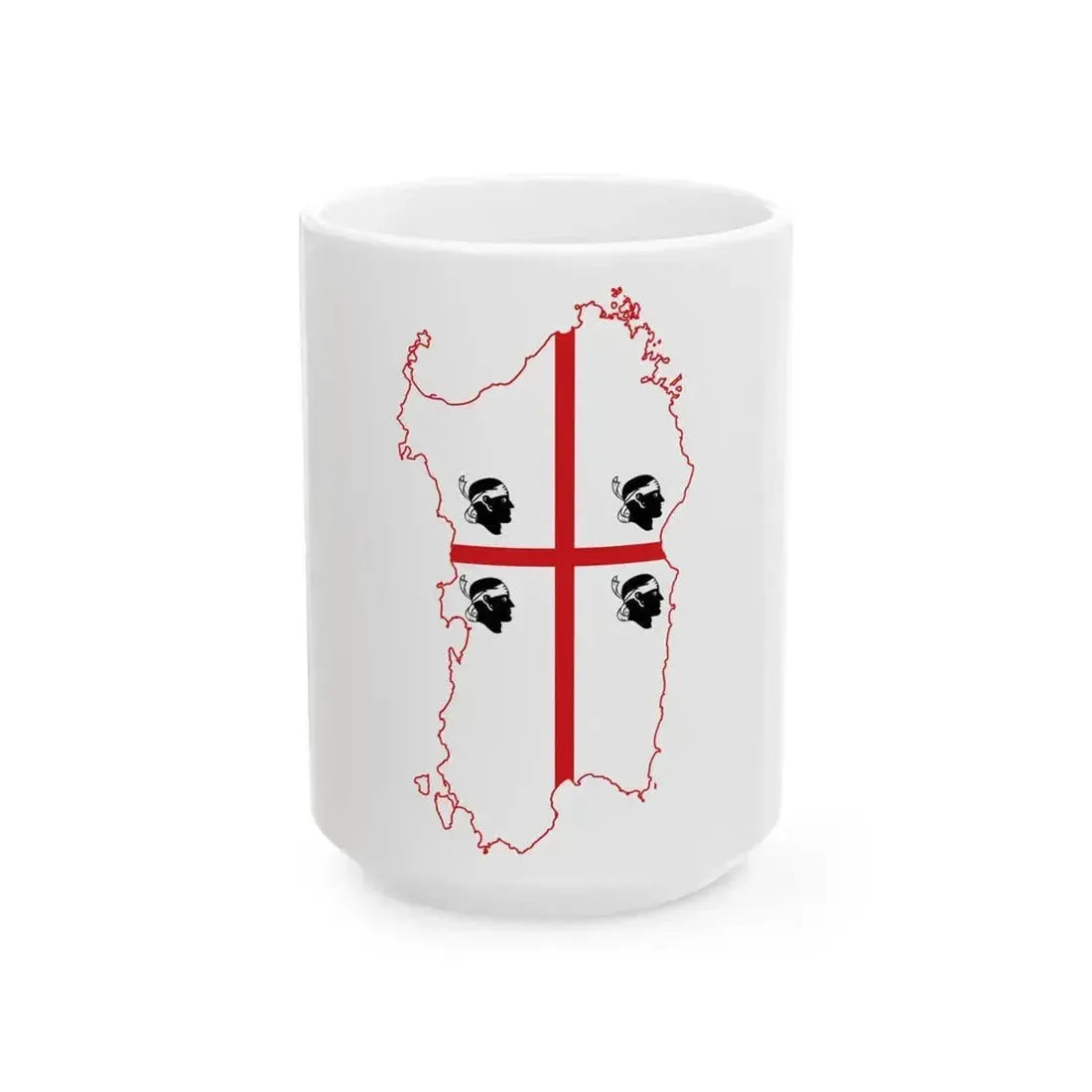 Flag map of Sardinia (Italy) White Coffee Mug 15oz - Go Mug Yourself