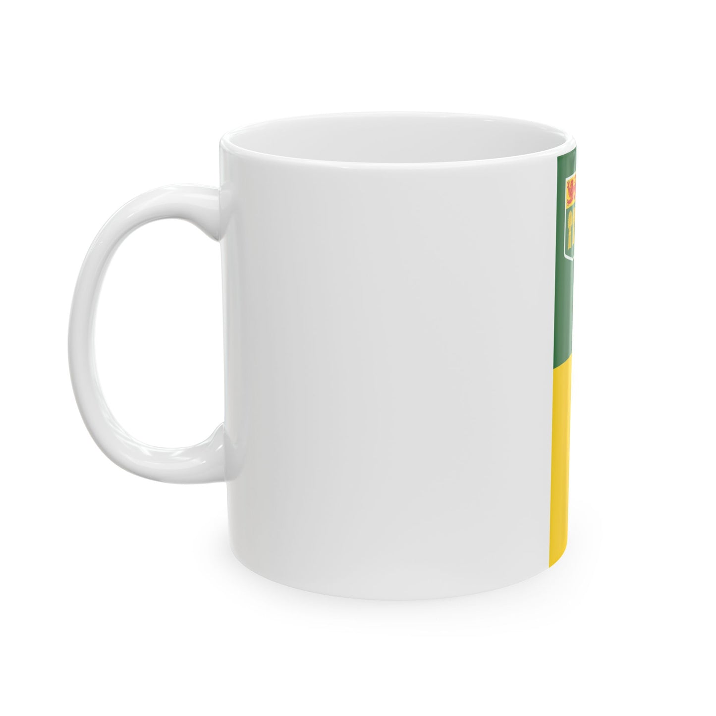 Flag-map of Saskatchewan (Canada) White Coffee Mug-Go Mug Yourself