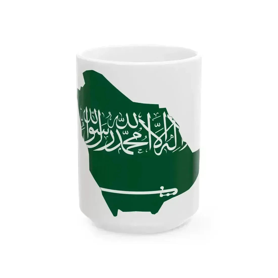 Flag map of Saudi Arabia (Saudi Arabia) White Coffee Mug 15oz - Go Mug Yourself