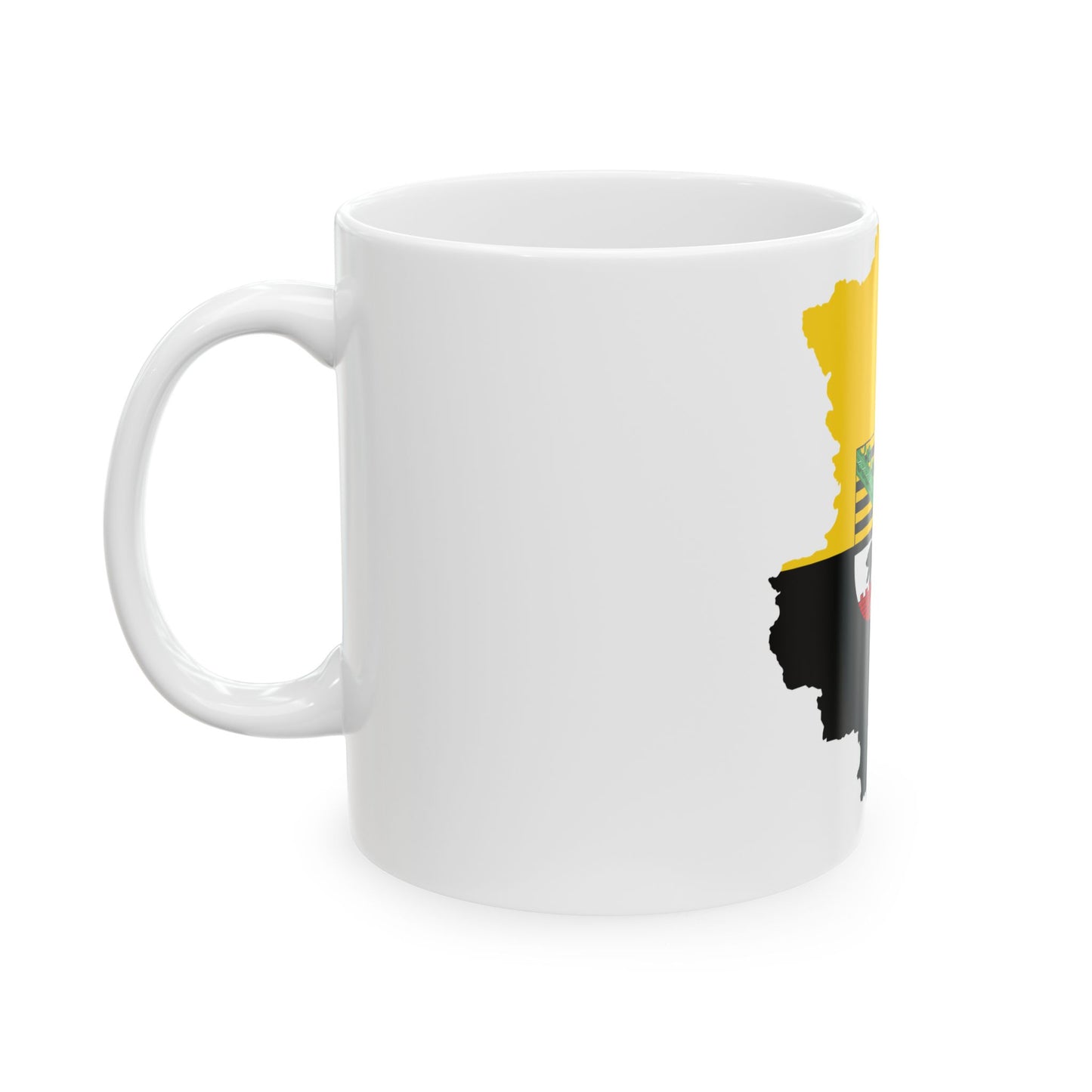 Flag map of Saxony-Anhalt (Germany) White Coffee Mug-Go Mug Yourself