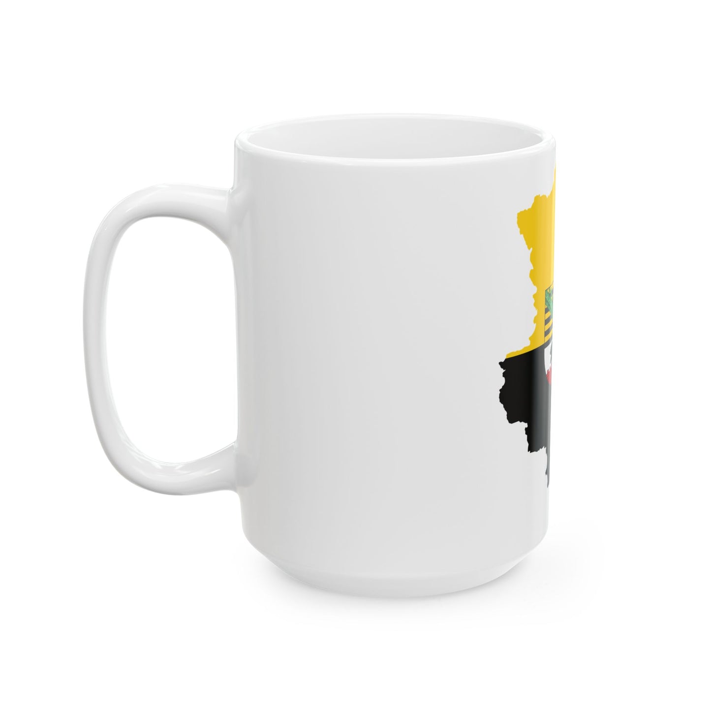 Flag map of Saxony-Anhalt (Germany) White Coffee Mug-Go Mug Yourself