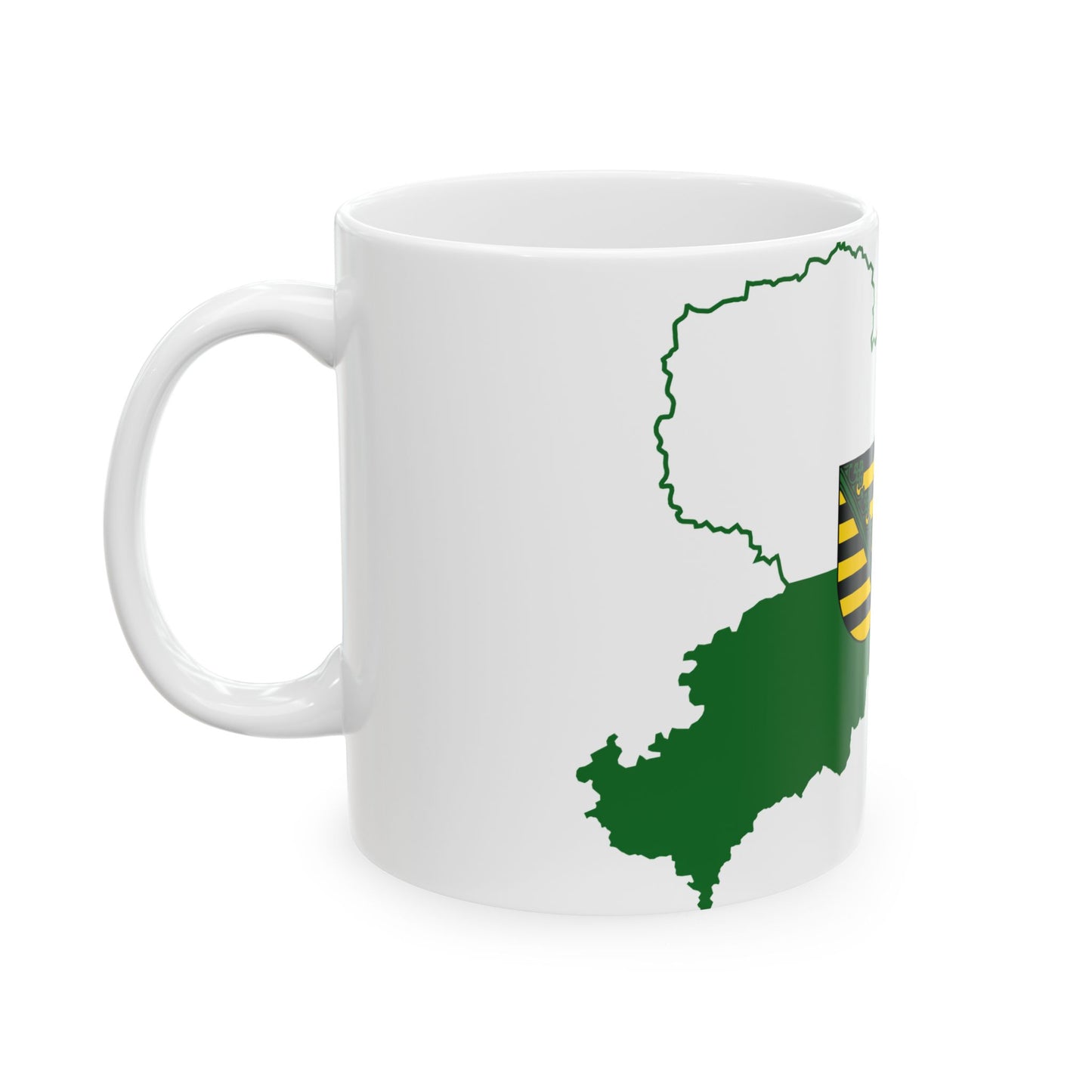 Flag map of Saxony (Germany) White Coffee Mug-Go Mug Yourself