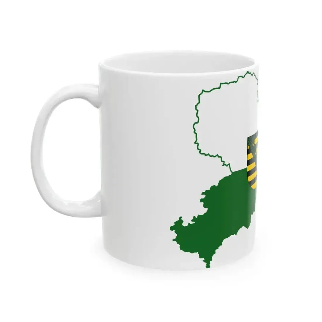Flag map of Saxony (Germany) White Coffee Mug - Go Mug Yourself