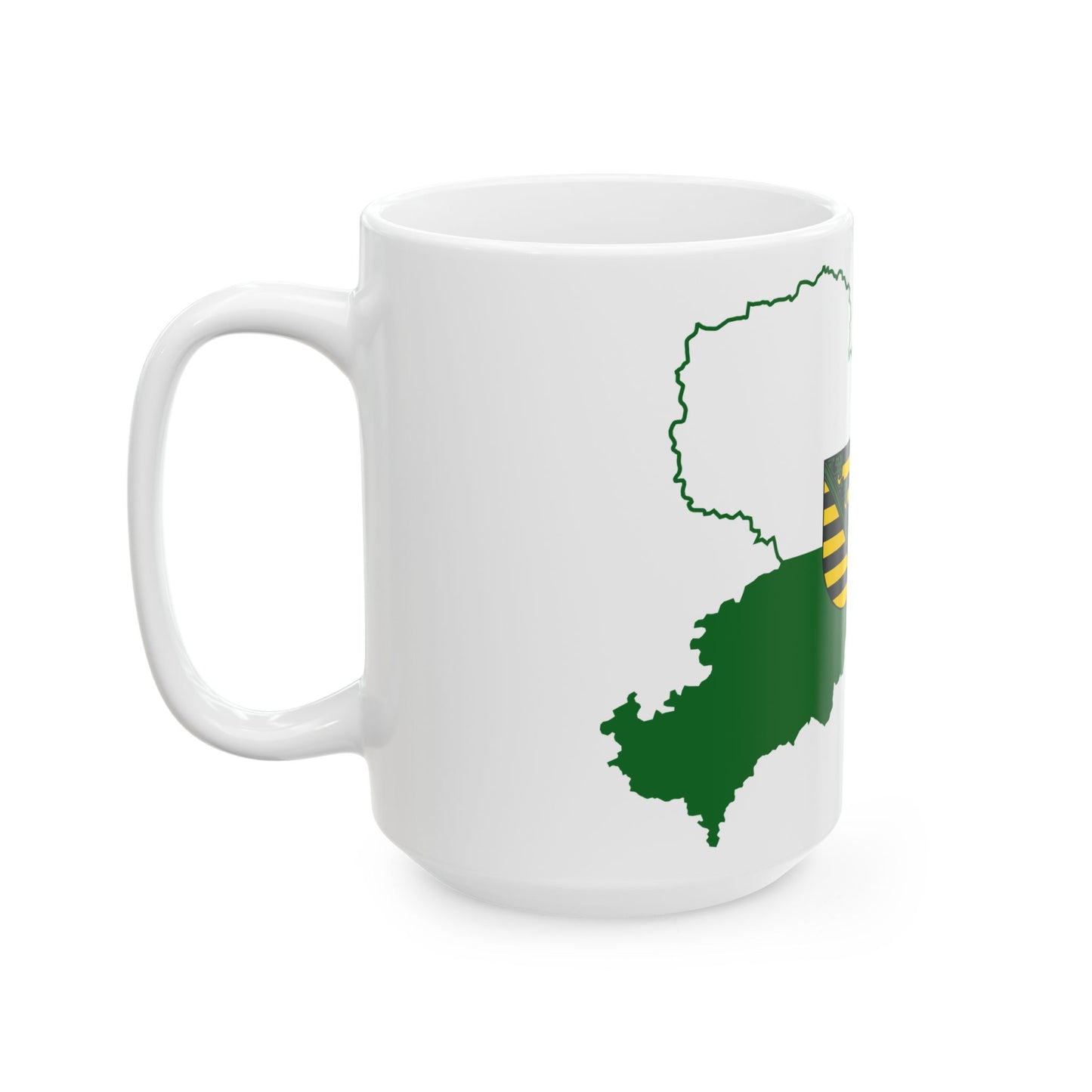 Flag map of Saxony (Germany) White Coffee Mug-Go Mug Yourself