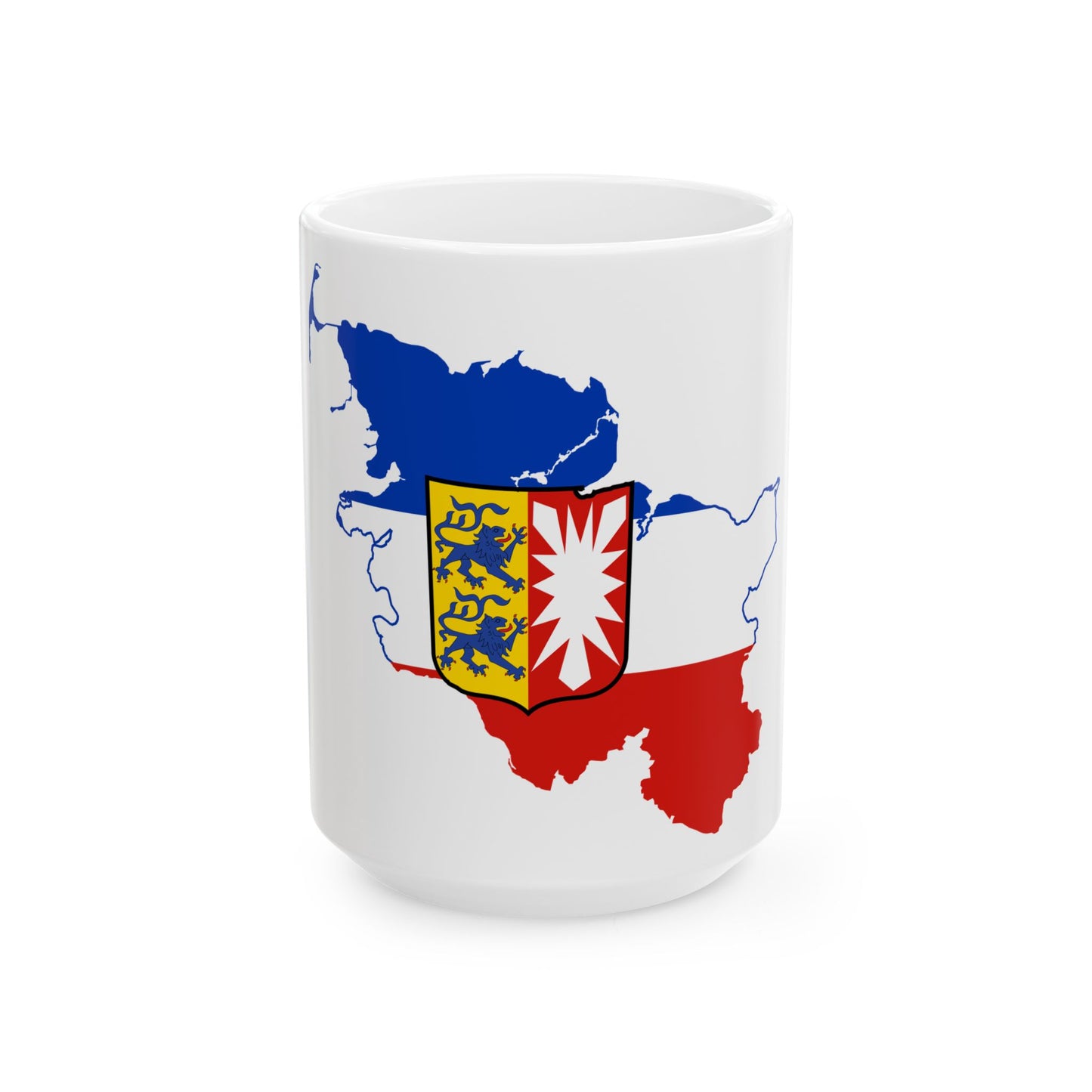 Flag map of Schleswig-Holstein (Germany) White Coffee Mug-15oz-Go Mug Yourself