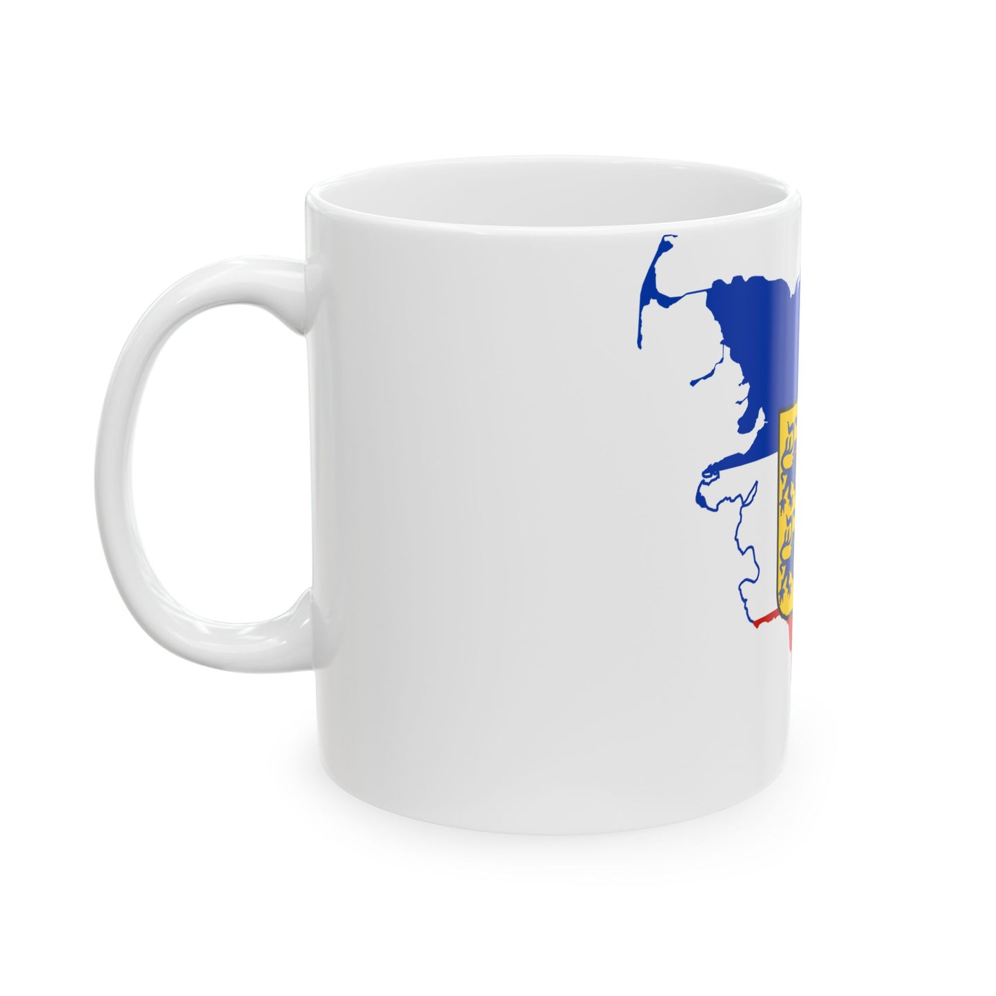 Flag map of Schleswig-Holstein (Germany) White Coffee Mug-Go Mug Yourself