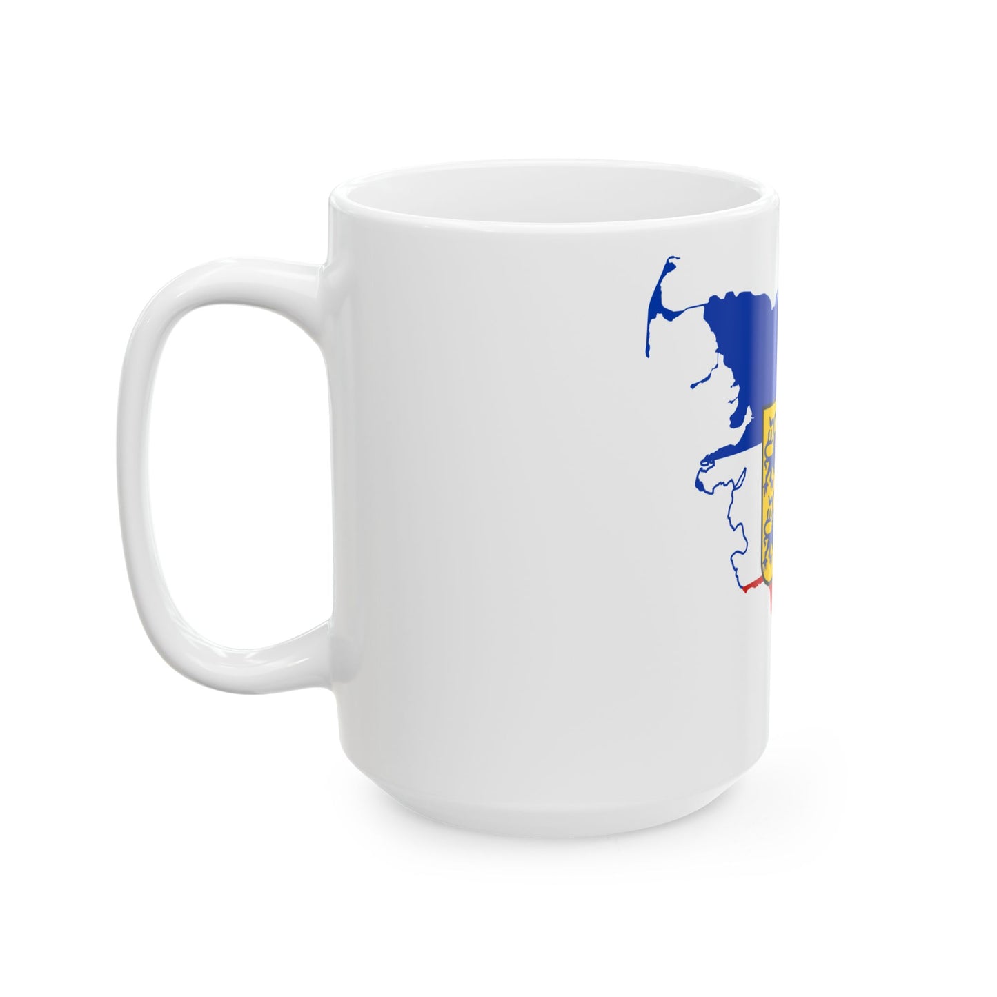 Flag map of Schleswig-Holstein (Germany) White Coffee Mug-Go Mug Yourself